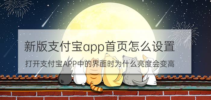 新版支付宝app首页怎么设置 打开支付宝APP中的界面时为什么亮度会变高？